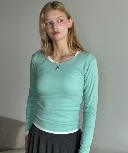 Birthday room(バースデイルーム)の「カラーコンパクトロンT/Colored Compact Long-Sleeve T-Shirt(Tシャツ/カットソー・レディース・グレー/ミント/イエロー/ホワイト・FREE)」の19枚目の写真