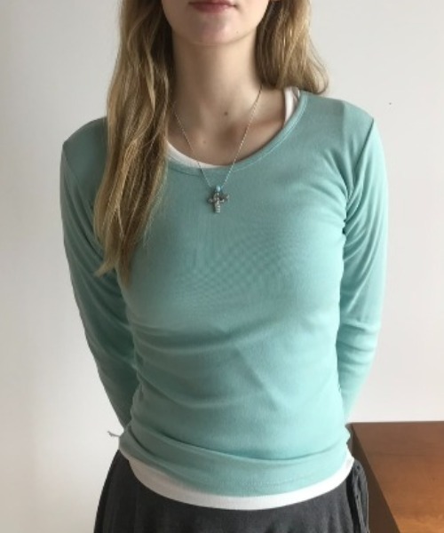 Birthday room(バースデイルーム)の「カラーコンパクトロンT/Colored Compact Long-Sleeve T-Shirt(Tシャツ/カットソー・レディース・グレー/ミント/イエロー/ホワイト・FREE)」の15枚目の写真