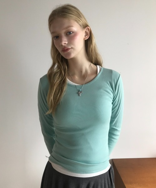 Birthday room(バースデイルーム)の「カラーコンパクトロンT/Colored Compact Long-Sleeve T-Shirt(Tシャツ/カットソー・レディース・グレー/ミント/イエロー/ホワイト・FREE)」の16枚目の写真