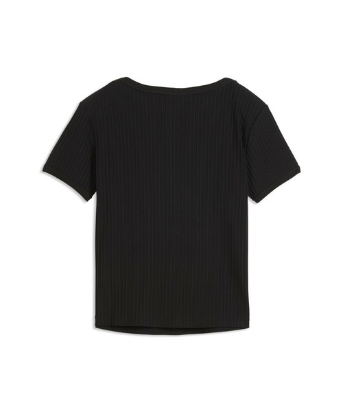 PUMA（プーマ）の「PUMA プーマ ウィメンズ ESS リブ スリム 半袖 Tシャツ（Tシャツ/カットソー・レディース・ブラック/ホワイト・SMALL/X-LARGE/LARGE/MEDIUM）」の6枚目の写真