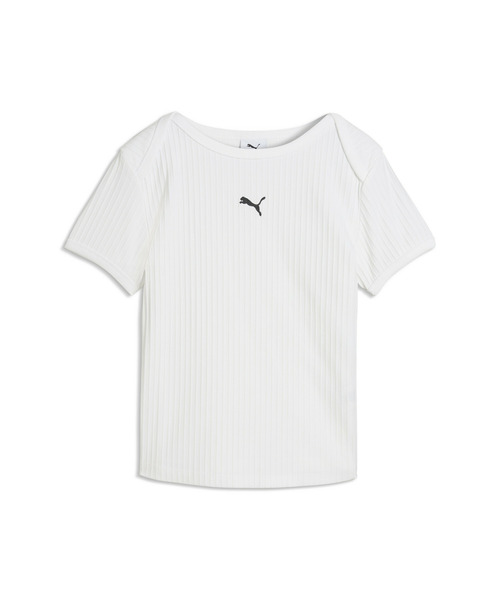 PUMA（プーマ）の「PUMA プーマ ウィメンズ ESS リブ スリム 半袖 Tシャツ（Tシャツ/カットソー・レディース・ブラック/ホワイト・SMALL/X-LARGE/LARGE/MEDIUM）」の9枚目の写真
