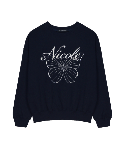 NICK&NICOLE(ニックアンドニコール)の「NICOLE バタフライ スウェットシャツ ネイビー/ホワイト(スウェット・レディース・ネイビー・FREE)」の4枚目の写真