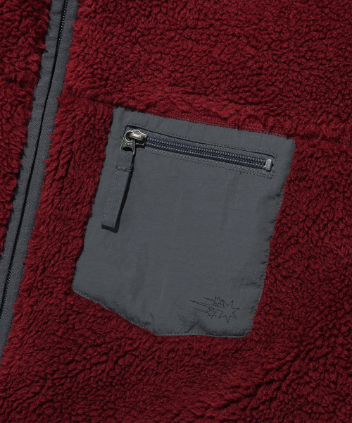 NICE GHOST CLUB（ナイスゴーストクラブ）の「NGC フリースジャケット ボルドー(NG2GFUJ241A)（その他アウター・レディース・バーガンディー・SMALL/MEDIUM/LARGE）」の5枚目の写真