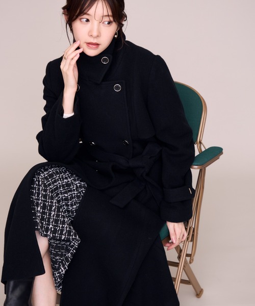 MISCH MASCH(ミッシュマッシュ)の「2026秋冬新作 スタンドネックトレンチロングコート(その他アウター・レディース・グレイッシュベージュ/モカ/ブラック・S/M)」の4枚目の写真