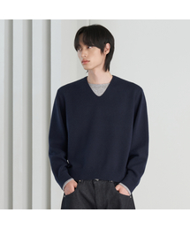 26 FW ウォッシャブルソフトタッチ Vネック レイヤード クロップドニット (4カラー)