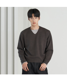 26 FW ウォッシャブルソフトタッチ Vネック レイヤード クロップドニット (4カラー)