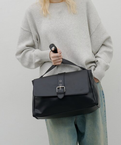 CIAOPANIC TYPY(チャオパニックティピー)の「:【ZOZO限定】フラップデザイン2WAYBAG(ショルダーバッグ・レディース・ダークブラウン/ブラック・ONE SIZE)」の5枚目の写真