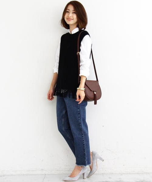 BEAUTY&YOUTH UNITED ARROWS（ビューティーアンドユースユナイテッドアローズ）の「＜RES DENIM＞ 5Pフリンジデニム 2◆（デニムパンツ・レディース・ブラック/ネイビー・25/24）」の4枚目の写真
