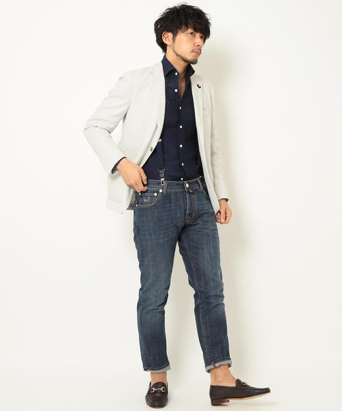 Maria Santangelo（マリアサンタンジェロ）の「MARIA SANTANGELO / ジャカードカッタウェイ"2,0"（シャツ/ブラウス・メンズ・ネイビー・SMALL/MEDIUM）」の6枚目の写真