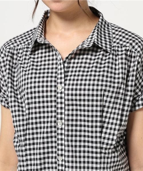 Discoat Parisien（ディスコートパリシアン）の「ギンガムチェック袖ねじりシャツ（シャツ/ブラウス・レディース・ブラック/カーキ/ネイビー・LARGE/MEDIUM）」の6枚目の写真