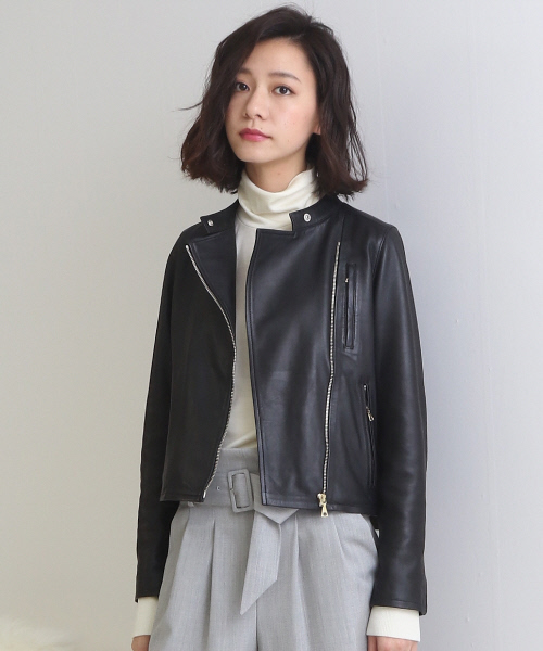 Abahouse Devinette(ドゥヴィネット)の「ダブルラムライダースブルゾン【GINGER 2017年11月号 P.62掲載】(ライダースジャケット・レディース・ブラック/ブラウン/ピンク系その他/その他/キャメル・1/2/36/38)」の11枚目の写真