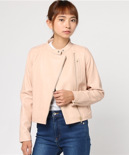 Abahouse Devinette(ドゥヴィネット)の「ダブルラムライダースブルゾン【GINGER 2017年11月号 P.62掲載】(ライダースジャケット・レディース・ブラック/ブラウン/ピンク系その他/その他/キャメル・1/2/36/38)」の22枚目の写真