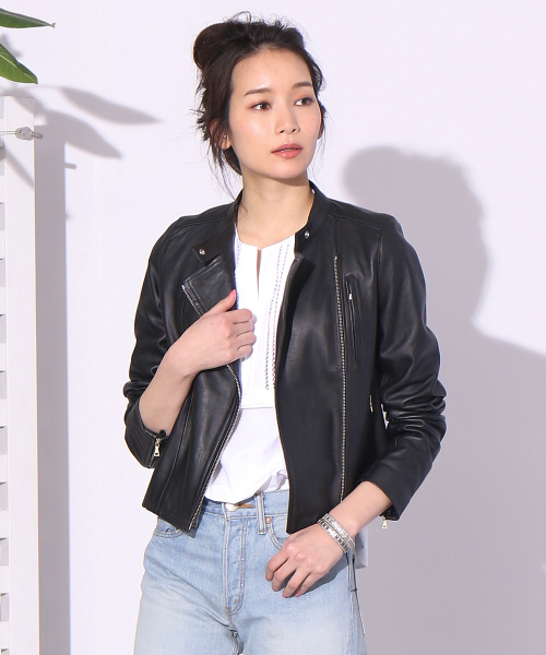 セール】ダブルラムライダースブルゾン【GINGER 2017年11月号 P.62掲載