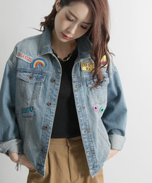 WEGO | WEGO/パッチクラッシュデニムジャケット(デニムジャケット)