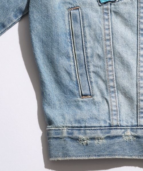 WEGO（ウィゴー）の「WEGO/パッチクラッシュデニムジャケット（デニムジャケット・レディース・ブルー系その他・FREE）」の7枚目の写真