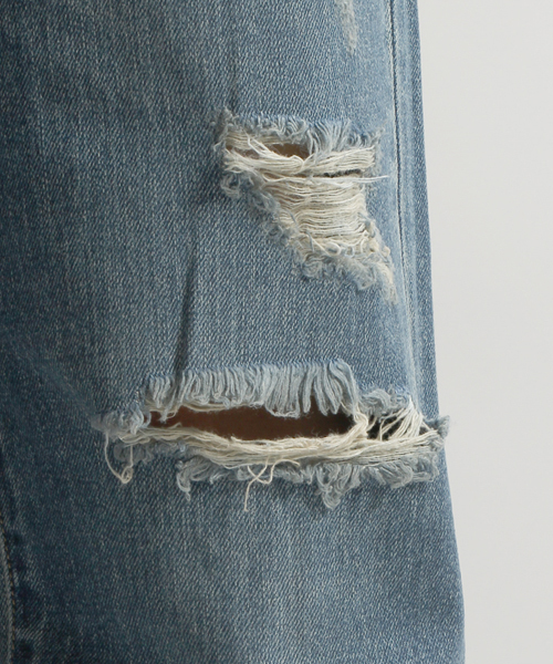 WEGO（ウィゴー）の「WEGO/クラッシュマムジーンズ（デニムパンツ・レディース・インディゴブルー/ライトインディゴブルー/スミクロ・MEDIUM/LARGE）」の10枚目の写真