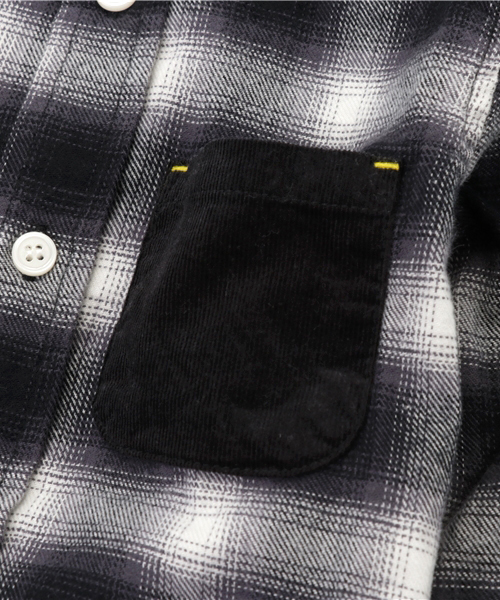GLOBAL WORK（グローバルワーク）の「【キッズ】フランネルバンドカラーシャツ/727250（シャツ/ブラウス・キッズ・ブラック/ネイビー・SMALL/LARGE/X-LARGE/MEDIUM）」の5枚目の写真