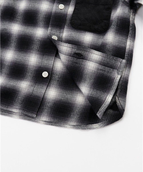 GLOBAL WORK（グローバルワーク）の「【キッズ】フランネルバンドカラーシャツ/727250（シャツ/ブラウス・キッズ・ブラック/ネイビー・SMALL/LARGE/X-LARGE/MEDIUM）」の7枚目の写真