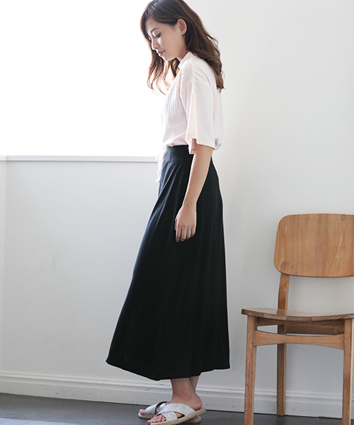 Denime（ドゥニーム）の「ニットソーマキシスカート（スカート・レディース・グレー/ブラック・FREE）」の7枚目の写真