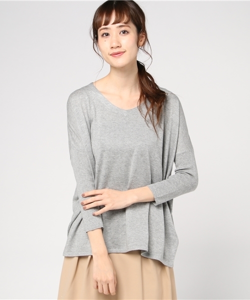 LBC（エルビーシー）の「袖リブ長袖プルオーバー（ニット/セーター・レディース・オフホワイト/グレー/ブルー・LARGE/MEDIUM）」の3枚目の写真