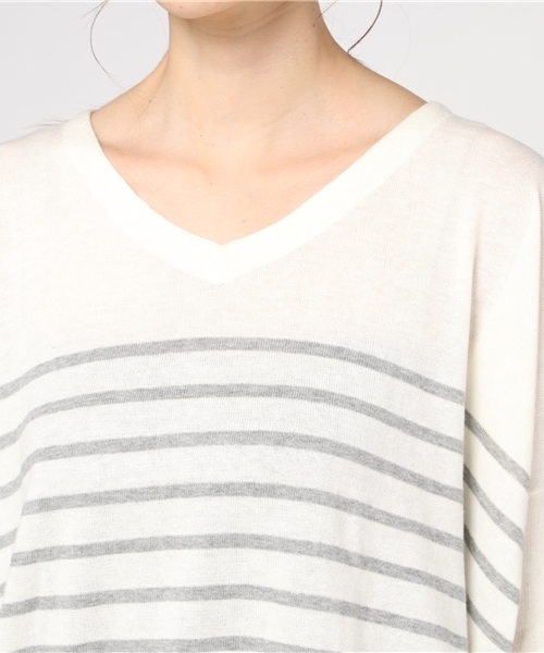 LBC（エルビーシー）の「袖リブ長袖プルオーバー（ニット/セーター・レディース・オフホワイト/グレー/ブルー・LARGE/MEDIUM）」の10枚目の写真