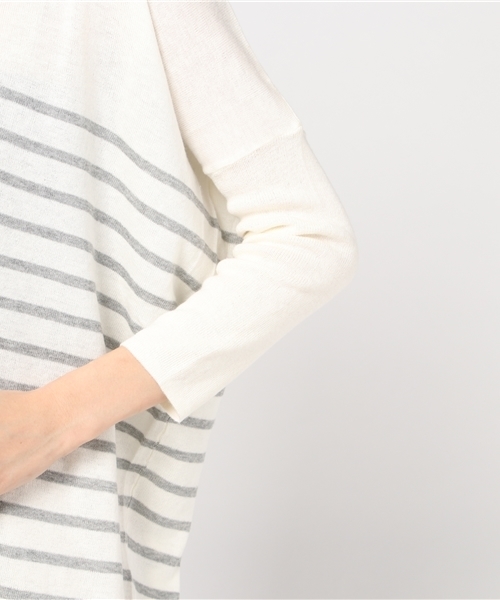 LBC（エルビーシー）の「袖リブ長袖プルオーバー（ニット/セーター・レディース・オフホワイト/グレー/ブルー・LARGE/MEDIUM）」の4枚目の写真