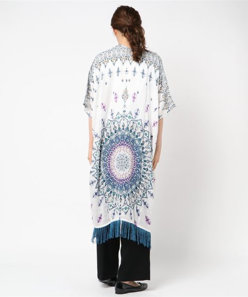 チャイハネ（チャイハネ）の「【チャイハネ】フリンジロングカーディガン（カーディガン/ボレロ・レディース・ホワイト×ブルー/ブラック/ホワイト/ベージュ/マルチ/ホワイト系その他/ブラック×ピンク/ベージュ系その他/ブルー系その他/ホワイト系その他2/レッド/ブラック×ブルー/ベージュ系その他2・FREE）」の15枚目の写真