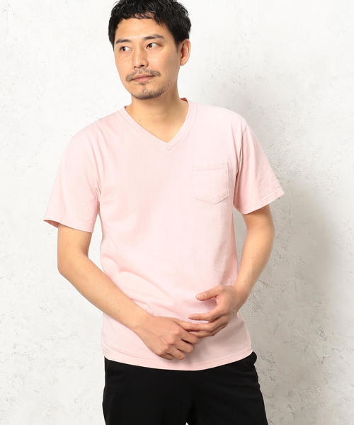 green label relaxing（グリーンレーベルリラクシング）の「BC GLR SLD Vネック ポケット SS Tシャツ ◆（Tシャツ/カットソー・メンズ・ホワイト/ライトピンク/ネイビー・MEDIUM/LARGE/X-LARGE/SMALL）」の3枚目の写真