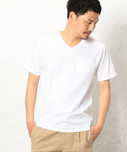 green label relaxing（グリーンレーベルリラクシング）の「BC GLR SLD Vネック ポケット SS Tシャツ ◆（Tシャツ/カットソー・メンズ・ホワイト/ライトピンク/ネイビー・MEDIUM/LARGE/X-LARGE/SMALL）」の20枚目の写真