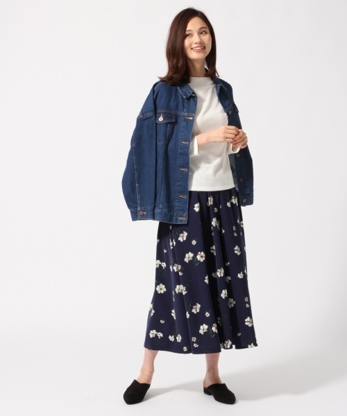 GLOBAL WORK(グローバルワーク)の「フラワースカーチョ/766265(その他パンツ・レディース・ブラック/ネイビー/ベージュ・FREE)」の5枚目の写真