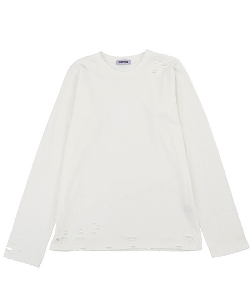 PUNYUS（プニュズ）の「クラッシュロンT（Tシャツ/カットソー・レディース・レッド/マスタード/ブラック/ホワイト・3/4/1/2）」の2枚目の写真