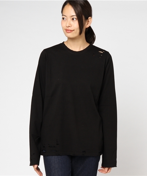 PUNYUS（プニュズ）の「クラッシュロンT（Tシャツ/カットソー・レディース・レッド/マスタード/ブラック/ホワイト・3/4/1/2）」の12枚目の写真