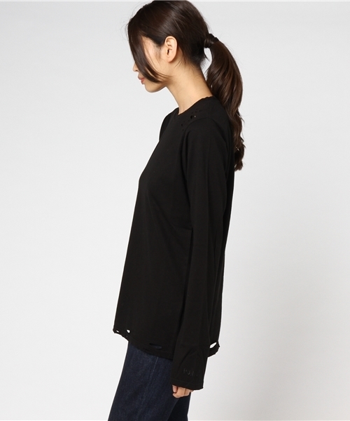 PUNYUS（プニュズ）の「クラッシュロンT（Tシャツ/カットソー・レディース・レッド/マスタード/ブラック/ホワイト・3/4/1/2）」の15枚目の写真