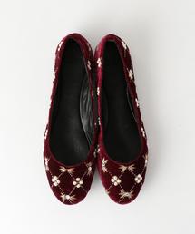 green label relaxing | KC KIWI ビーズ×シシュウ フラットシューズ(バレエシューズ)