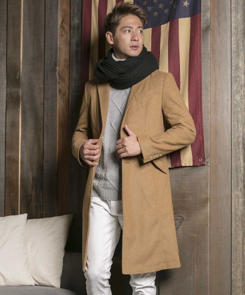 A.S.M（エーエスエム）の「【zozotown限定価格】ソフトメルトン ロング チェスターコート（チェスターコート・メンズ・ブラック/ライトグレー/グレー系その他/キャメル/ブラック系その他/ライトベージュ・48/50/52）」の6枚目の写真