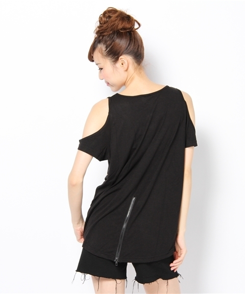 LB-03(エルビー・ゼロスリー)の「ZIPTシャツ(Tシャツ/カットソー・レディース・ブラック系/ホワイト系3/ホワイト系/パープル系・FREE)」の6枚目の写真