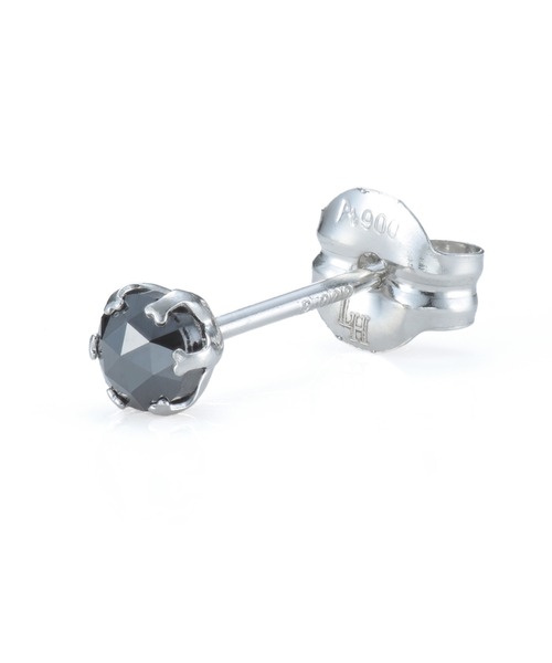 LION HEART（ライオンハート）の「“Petite Modern”ブラックダイヤモンドピアス（Sサイズ/0.1CT）/プラチナ900【LION HEART / ライオンハート】（ピアス（片耳用）・メンズ・プラチナム・FREE）」の3枚目の写真
