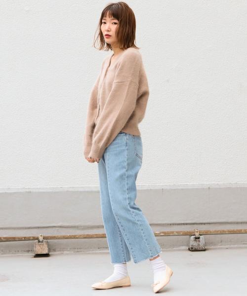 Another Edition（アナザーエディション）の「アンゴラVネックカーディガン（カーディガン/ボレロ・レディース・ベージュ/ピンク/ネイビー・FREE）」の22枚目の写真