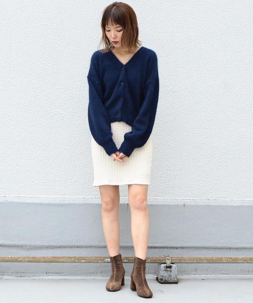 Another Edition（アナザーエディション）の「アンゴラVネックカーディガン（カーディガン/ボレロ・レディース・ベージュ/ピンク/ネイビー・FREE）」の14枚目の写真