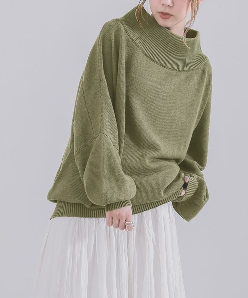 n'OrLABEL(ノアールレーベル)の「『ドロップショルダーニット』(ニット/セーター・レディース・アイボリー/ブラック/グレー/グリーン/ネイビー/カーキオリーブ/コーラルピンク/チェリーレッド/レンガ/ターメリック・2/1)」の5枚目の写真