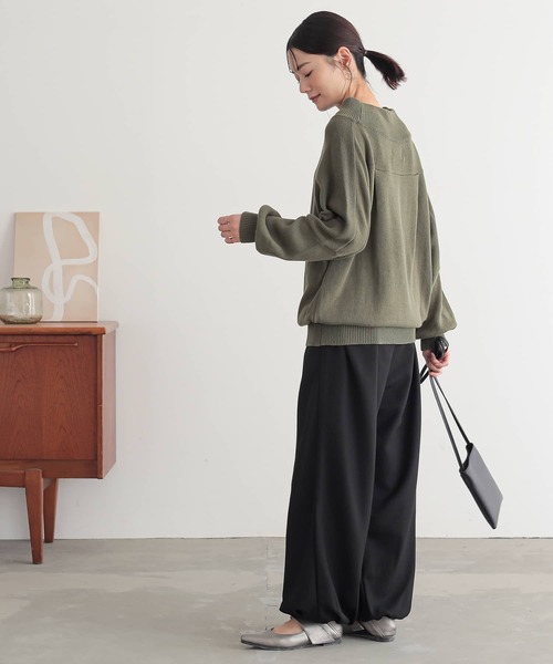 n'OrLABEL(ノアールレーベル)の「『ドロップショルダーニット』(ニット/セーター・レディース・アイボリー/ブラック/グレー/グリーン/ネイビー/カーキオリーブ/コーラルピンク/チェリーレッド/レンガ/ターメリック・2/1)」の18枚目の写真