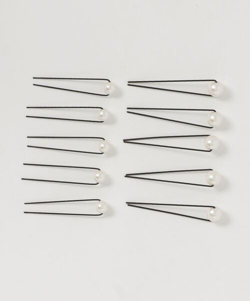 Three Four Time（ｽﾘｰﾌｫｰﾀｲﾑ）の「10・8mmセットパールUピン【結婚式/パーティー/フォーマル】（ヘアピン・レディース・ホワイト・FREE）」の2枚目の写真