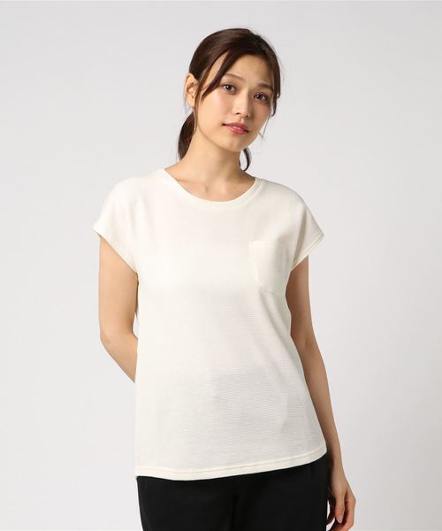 rps（アールピーエス）の「ポケット付きワッフル半袖Ｔ（Tシャツ/カットソー・レディース・ブラック/オフホワイト/杢グレー/ホワイト系その他2/ホワイト系その他3/ブラック系その他2・M）」の15枚目の写真