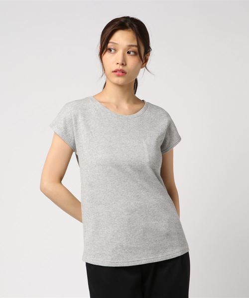 rps（アールピーエス）の「ポケット付きワッフル半袖Ｔ（Tシャツ/カットソー・レディース・ブラック/オフホワイト/杢グレー/ホワイト系その他2/ホワイト系その他3/ブラック系その他2・M）」の20枚目の写真