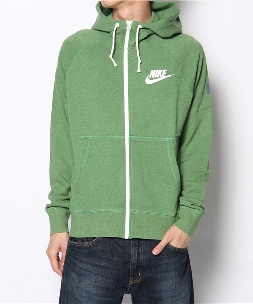 NIKE(ナイキ)の「2013 ナイキ サンタモニカ トラック NIKE AS RU SANTA MONICA TRCK CLB FZ(パーカー・メンズ・グリーン/ホワイト・MEDIUM/LARGE)」の2枚目の写真