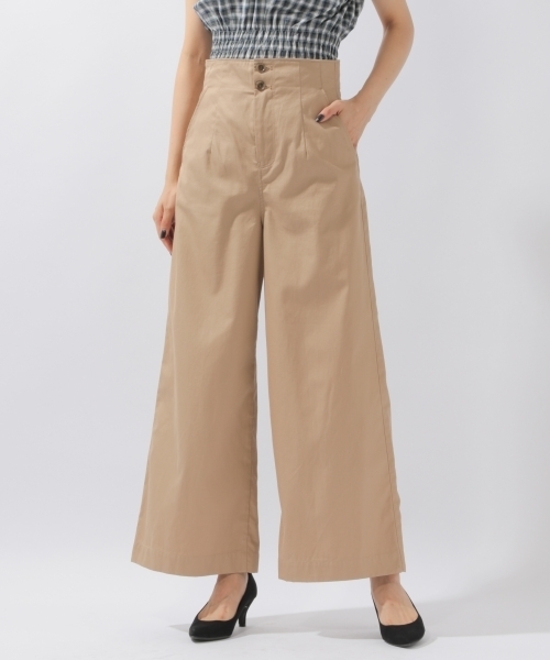 laboratory work（ラボラトリーワーク）の「レースアップハイウエストパンツ（その他パンツ・レディース・ブラック/カーキ/ベージュ・MEDIUM）」の2枚目の写真