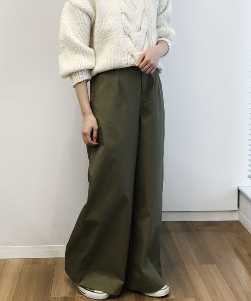 laboratory work（ラボラトリーワーク）の「レースアップハイウエストパンツ（その他パンツ・レディース・ブラック/カーキ/ベージュ・MEDIUM）」の5枚目の写真