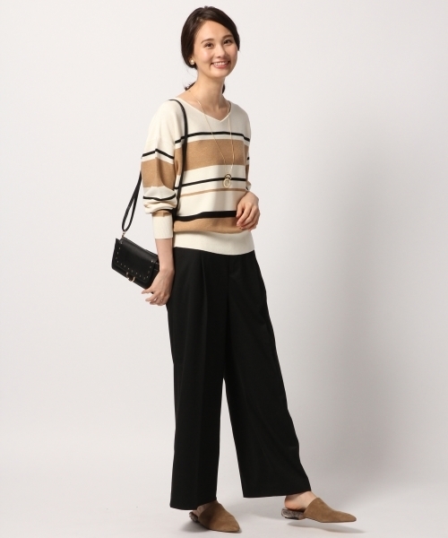 GLOBAL WORK(グローバルワーク)の「洗えるコットンカシミヤコンプルオーバー/792280(ニット/セーター・レディース・ダークグリーン/ベージュ/グレー/イエロー/ボルドー・SMALL/MEDIUM/LARGE)」の6枚目の写真