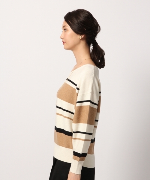 GLOBAL WORK(グローバルワーク)の「洗えるコットンカシミヤコンプルオーバー/792280(ニット/セーター・レディース・ダークグリーン/ベージュ/グレー/イエロー/ボルドー・SMALL/MEDIUM/LARGE)」の11枚目の写真