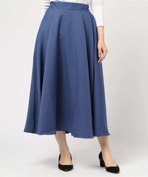 KOBE LETTUCE（コウベレタス）の「［レオパード柄・無地］起毛フリース裏地フロントタックマキシ丈フレアスカート＊レディース/裏起毛/ボトムス/ロング丈[M2321]神戸レタス（スカート・レディース・ブラック/ブルー/ボルドー/マスタード/ピンク系その他/レオパード/ライトベージュ/ブラック系その他・FREE）」の5枚目の写真